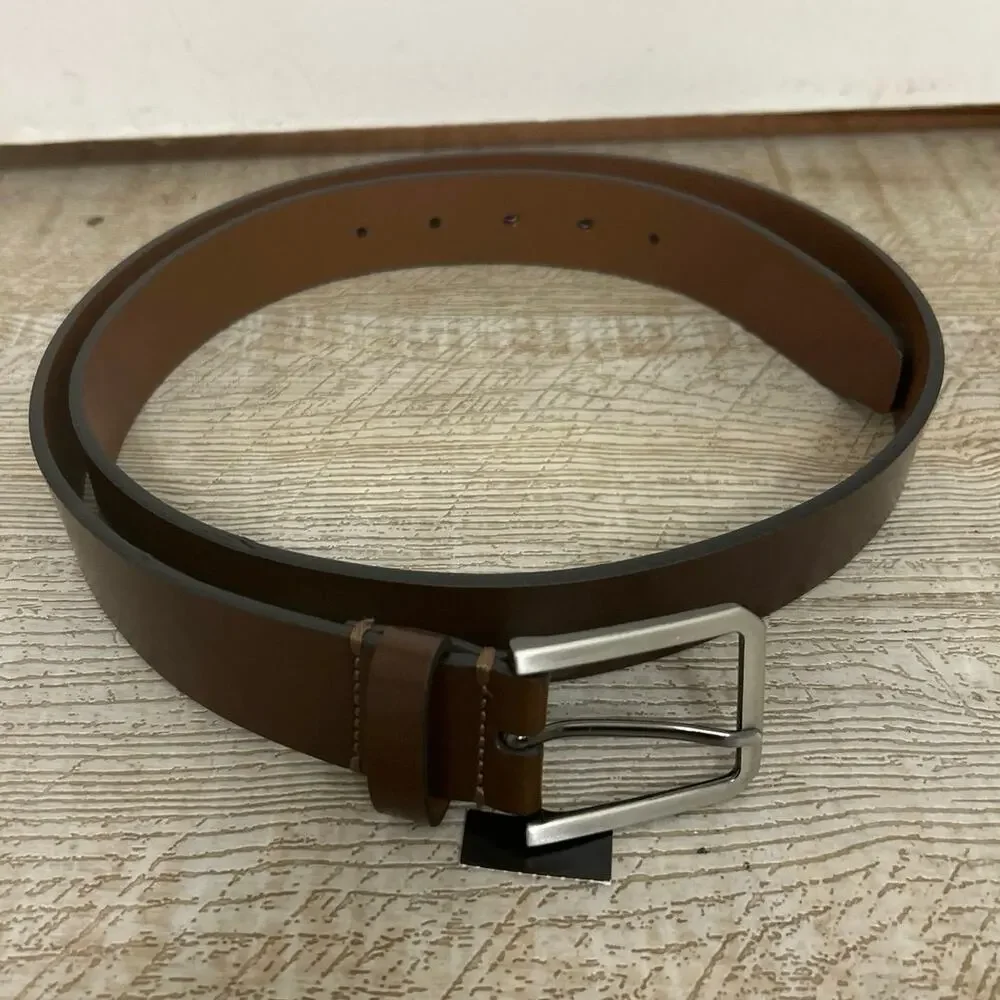 Johnston & Murphy Brown Genuine Leather Belt Made in Italy Size 40 Dress Casual